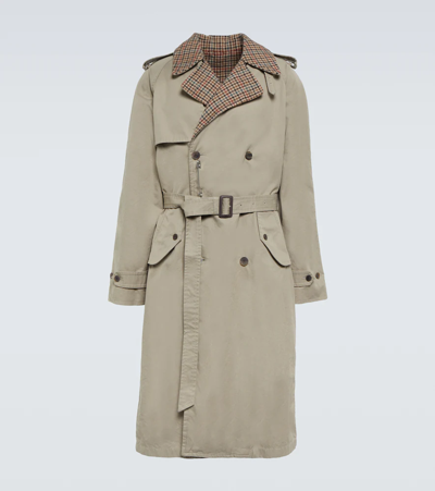Shop Balenciaga Double-breasted Trench Coat In Beige/brown
