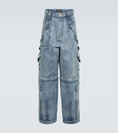 Shop Balenciaga Raver Wide-leg Jeans In Pale Blue