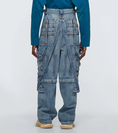 Balenciaga Raver Relaxed-fit Wide-leg Denim Jeans In Pale Blue