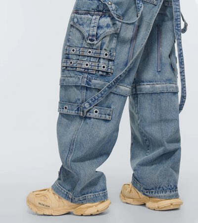 Balenciaga Raver Relaxed-fit Wide-leg Denim Jeans In Pale Blue