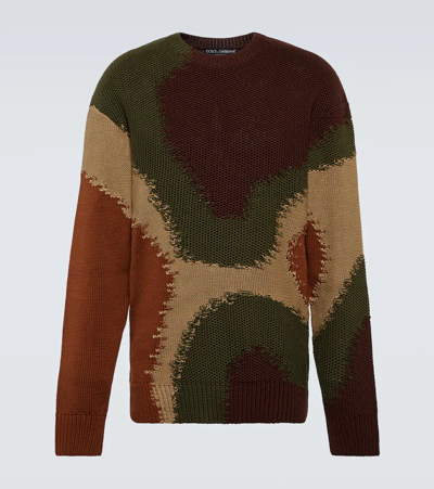 Shop Dolce & Gabbana Cotton Sweater In Combined Colour