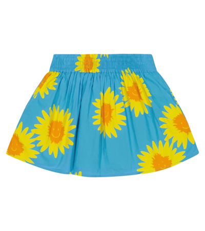 Shop Stella Mccartney Printed Cotton Skirt In Azzurro/giallo