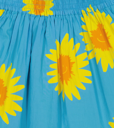 Shop Stella Mccartney Printed Cotton Skirt In Azzurro/giallo