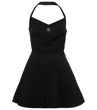 Shop Coperni Halterneck Pleated Minidress In Black