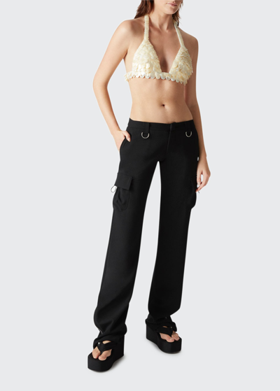 Shop Coperni Tailored Zip-cuff Cargo Pants In Black