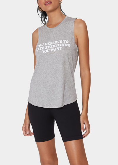 Shop Spiritual Gangster Want Muscle Tank Top In Heather Grey