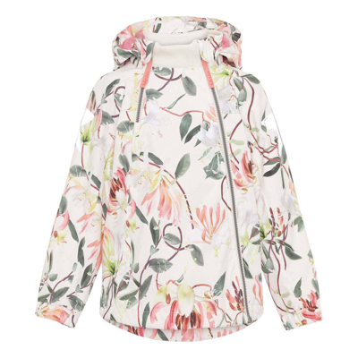 Molo Kids' Hopla Floral Hooded Jacket In Cream | ModeSens