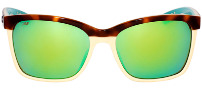 Shop Costa Del Mar Ana 105 Ogmp Wayfarer Polarized Sunglasses In Green