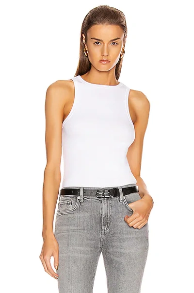 Agolde Sleeveless Ribbed Tank Top In White