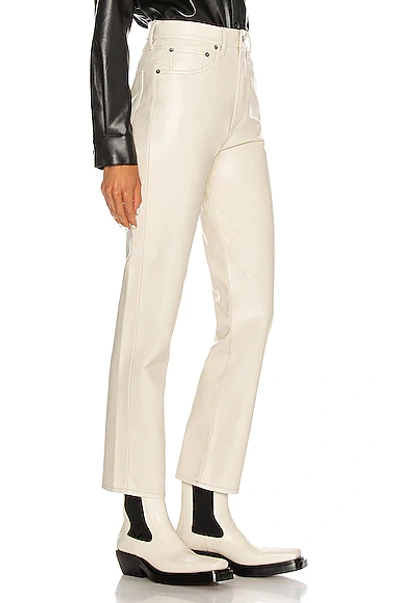 Shop Agolde Recycled Leather 90's Pinch Waist Pant In Powder