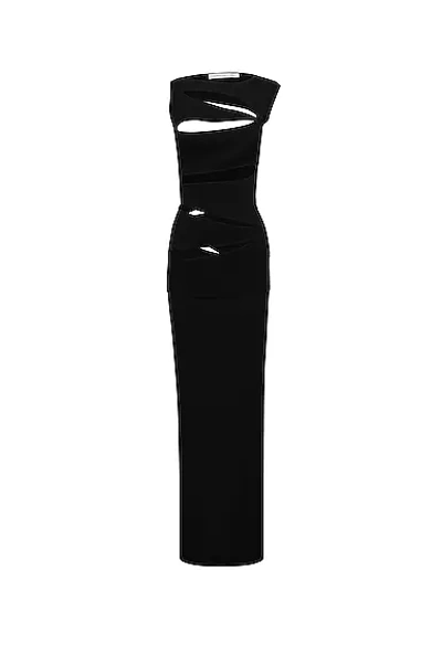 Shop Christopher Esber Slashed Knit Dress In Black