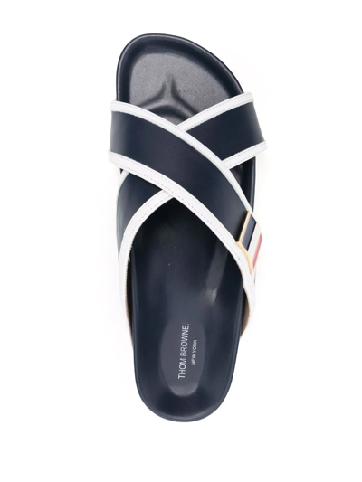 Shop Thom Browne Rwb Slip-on Sandals In Blue