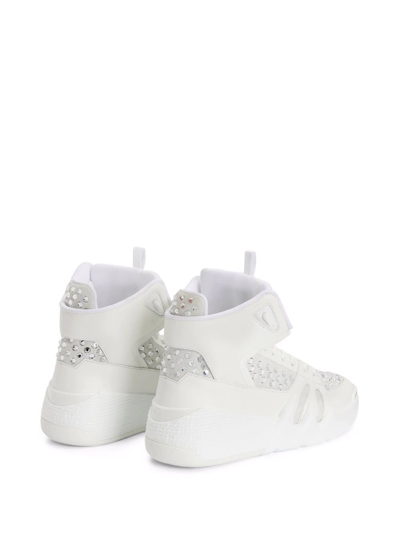 Shop Giuseppe Zanotti Talon Hi-top Panelled Sneakers In White