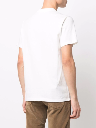 Shop Sandro Logo-print Crewneck T-shirt In Neutrals