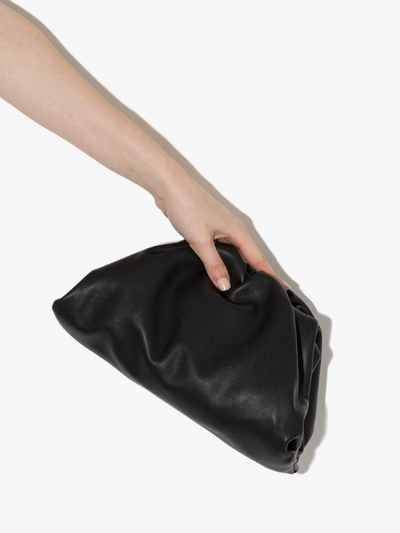 Shop Bottega Veneta The Pouch Leather Clutch Bag In Black