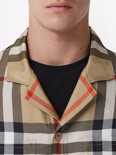 Burberry Silk Twill Bowling Shirt In Brown