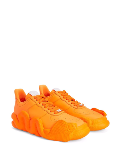 Shop Giuseppe Zanotti Cobras Snake-detail Sneakers In Orange