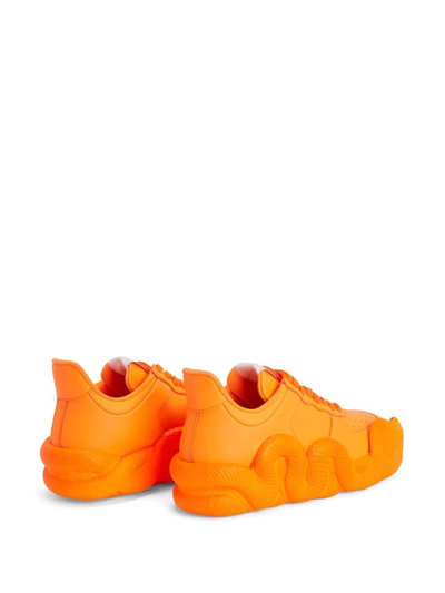 Shop Giuseppe Zanotti Cobras Snake-detail Sneakers In Orange