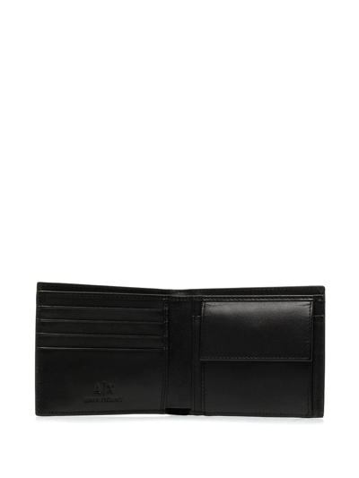 Shop Armani Exchange Logo-print Bifold Wallet In Black