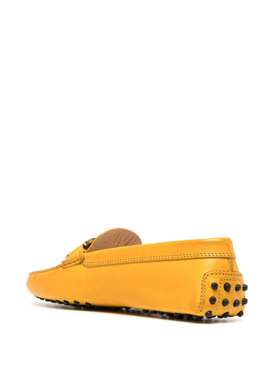 Shop Tod's Kate Gommino Driving Shoes In Yellow