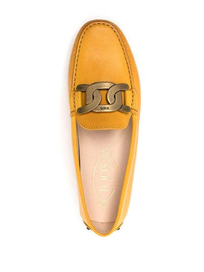 Shop Tod's Kate Gommino Driving Shoes In Yellow