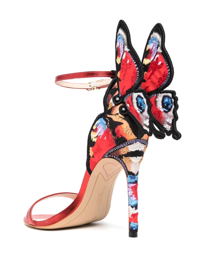 Shop Sophia Webster Butterfly-back Stiletto Sandals In Rot