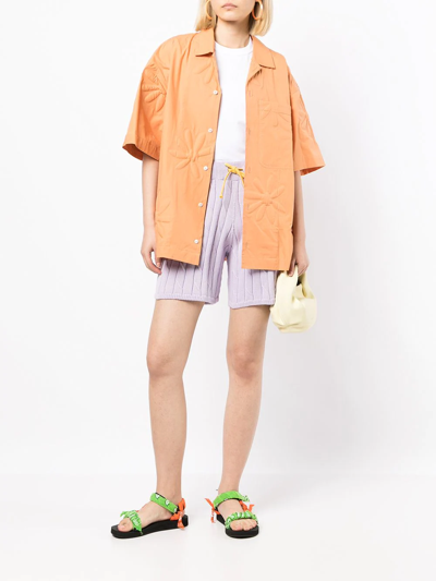 Joshua Sanders Cable-knit Drawstring Shorts In Violett