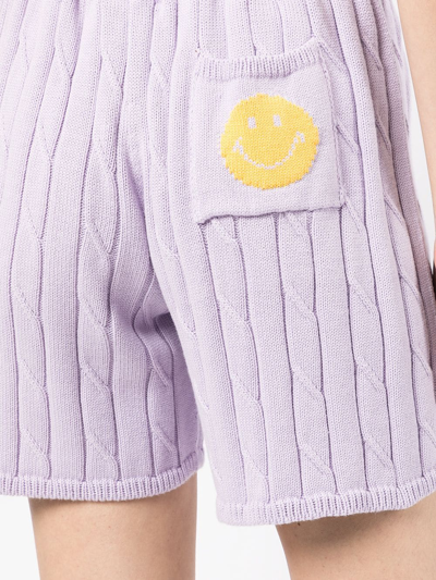 Joshua Sanders Cable-knit Drawstring Shorts In Violett