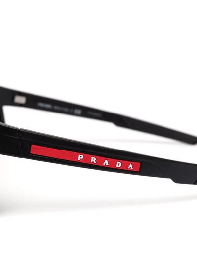 Shop Prada Mask-frame Sunglasses In Schwarz