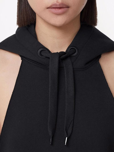 Burberry Location-print Sleeveless Cotton Hoodie In Black