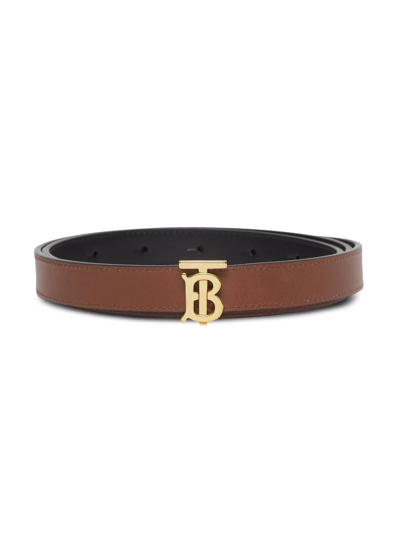 Shop Burberry Monogram-buckle Reversible Leather Belt In Schwarz