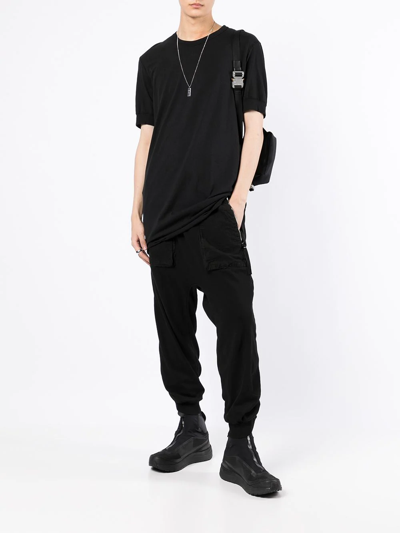 Boris Bidjan Saberi Raw-cut Hem Cotton T-shirt In Black