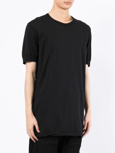 Boris Bidjan Saberi Raw-cut Hem Cotton T-shirt In Black