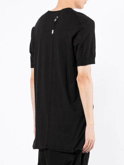 Boris Bidjan Saberi Raw-cut Hem Cotton T-shirt In Black
