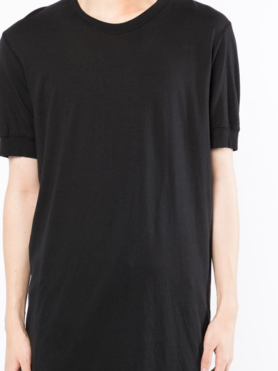 Boris Bidjan Saberi Raw-cut Hem Cotton T-shirt In Black
