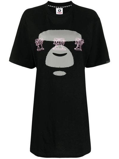 Shop Aape By A Bathing Ape Logo-print Cotton T-shirt In Schwarz