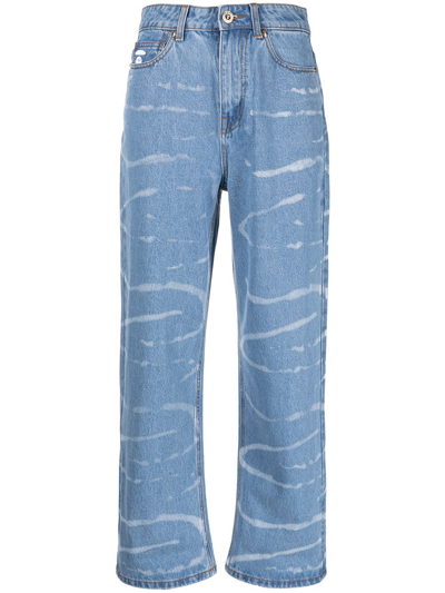 Shop Aape By A Bathing Ape Tie-dyed Straight-leg Jeans In Blau