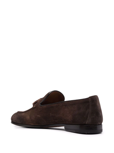 Shop Doucal's Tassel-embellished Suede Loafers In Brown
