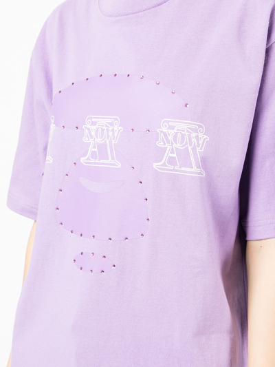 Shop Aape By A Bathing Ape Logo-print Cotton T-shirt In Violett