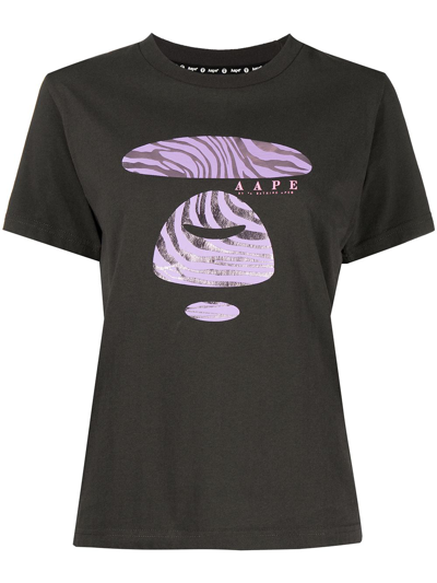 Shop Aape By A Bathing Ape Logo-print Cotton T-shirt In Grau