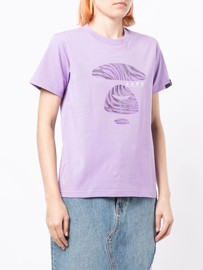 Shop Aape By A Bathing Ape Logo-print Cotton T-shirt In Violett