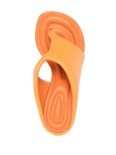 Shop Jacquemus Asymmetric-design Open-toe Mules In Orange