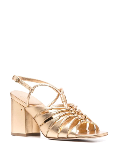 Shop Laurence Dacade 90mm Strappy Leather Sandals In Gold