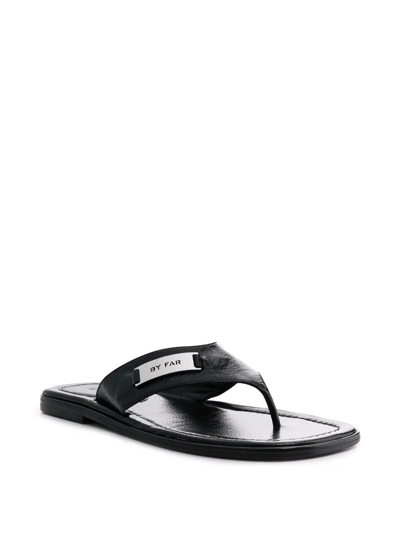 Shop By Far Piel Thong Flip Flops In Black