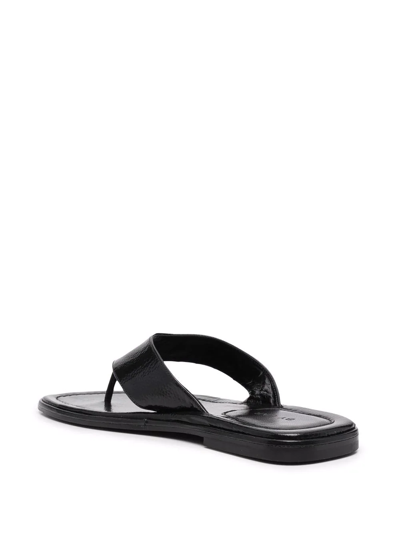 Shop By Far Piel Thong Flip Flops In Black