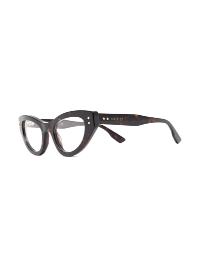 Gucci Cat-eye Frame Glasses In Brown