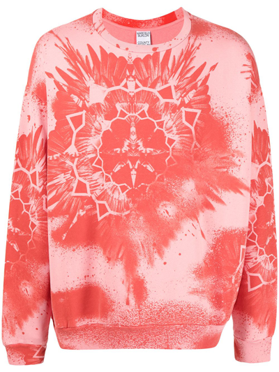 Shop Marcelo Burlon County Of Milan Kaleidoscope Wings Print Cotton Sweatshirt In Rosa