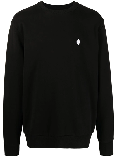 Shop Marcelo Burlon County Of Milan Logo-print Cotton Sweatshirt In Schwarz