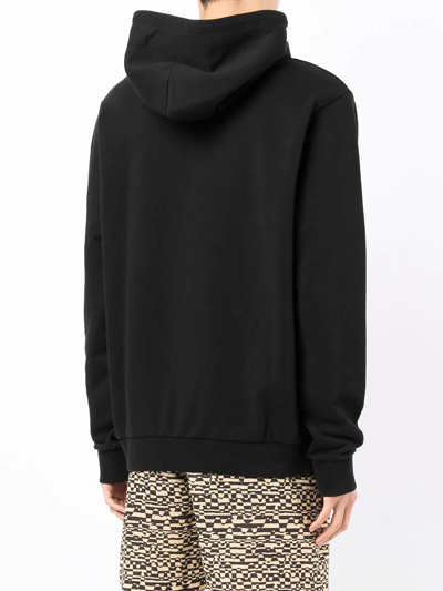 Marcelo Burlon County Of Milan Classic Pullover Black Hoodie With Adjustable Drawstring In Black