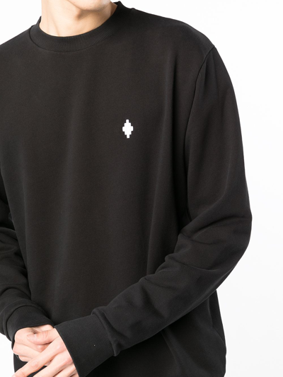 Shop Marcelo Burlon County Of Milan Logo-print Cotton Sweatshirt In Schwarz